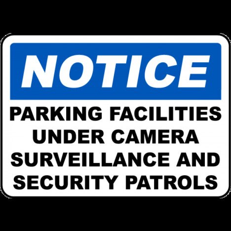 Parking Facilities Surveillance Sign